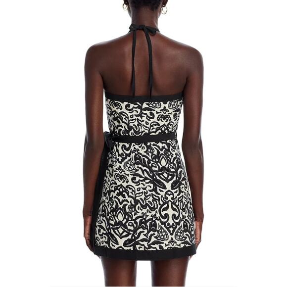 FRENCH CONNECTION WMNS 8 CRISTYN BIRDIE LINEN BLEND HALTER MINI DRESS BLACK NEW - Picture 2 of 13